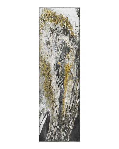 Dalyn Rug Company Rug Company Kikiamo Kk13 Runner Area Rug, 2'3 X 7'6 In Graphite/black