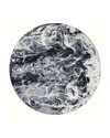 Dalyn Rug Company Rug Company Kikiamo Kk14 Round Area Rug, 8' X 8' In Marble/black