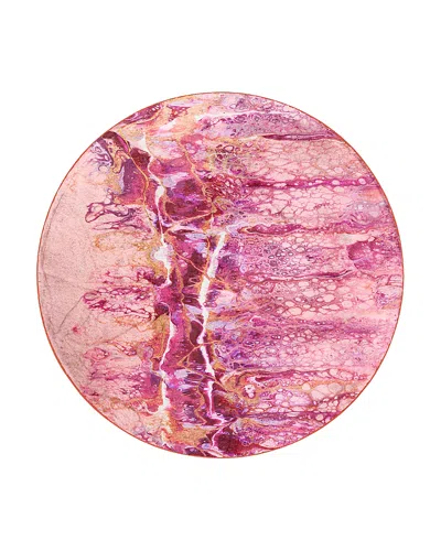 Dalyn Rug Company Rug Company Kikiamo Kk16 Round Area Rug, 8' X 8' In Flamingo/pink