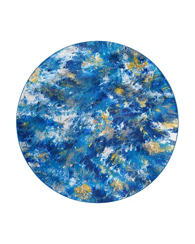 Dalyn Rug Company Rug Company Kikiamo Kk17 Round Area Rug, 8' X 8' In Pacifica/blue