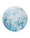 Dalyn Rug Company Rug Company Kikiamo Kk18 Round Area Rug, 8' X 8' In Ocaen/blue