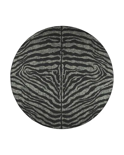 Dalyn Rug Company Rug Company Mali Ml1 Round Area Rug, 4' X 4' In Midnight