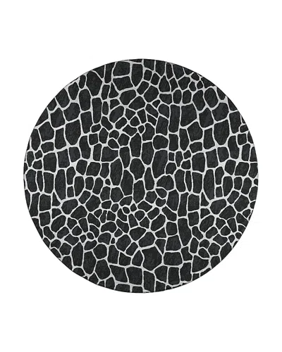 Dalyn Rug Company Rug Company Mali Ml4 Round Area Rug, 4' X 4' In Midnight