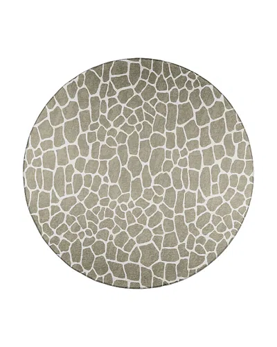 Dalyn Rug Company Rug Company Mali Ml4 Round Area Rug, 8' X 8' In Tan/ Beige