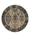 Dalyn Rug Company Silk Road Sr5 Round Area Rug, 8'0x8'0 In Black