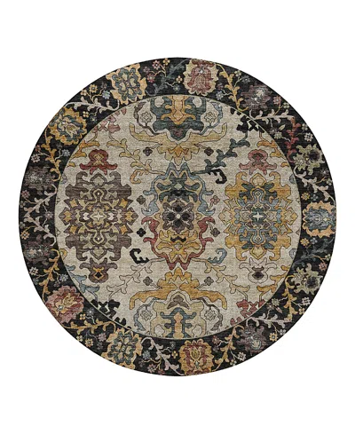 Dalyn Rug Company Silk Road Sr5 Round Area Rug, 8'0x8'0 In Black