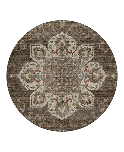 Dalyn Rug Company Silk Road Sr6 Round Area Rug, 8'0x8'0 In Brown