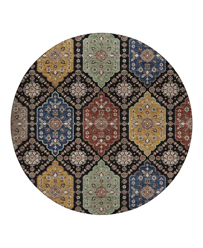 Dalyn Rug Company Silk Road Sr7 Round Area Rug, 8'0x8'0 In Black