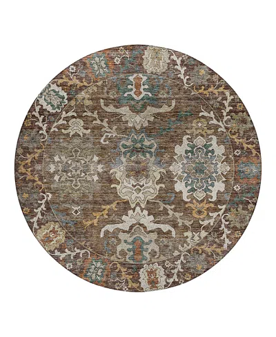 Dalyn Rug Company Silk Road Sr8 Round Area Rug, 8'0x8'0 In Brown
