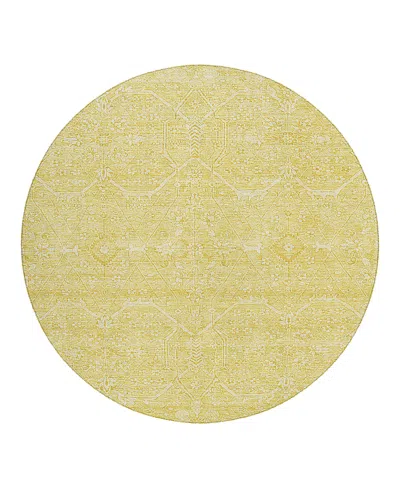 Dalyn Rug Company Solace Washable Sl12 Round Area Rug 8'0 X 8'0 In Yellow