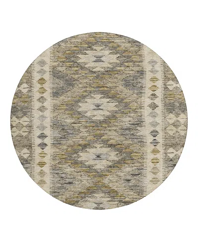 Dalyn Rug Company Solace Washable Sl13 Round Area Rug 8'0 X 8'0 In Brown