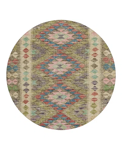 Dalyn Rug Company Solace Washable Sl13 Round Area Rug 8'0 X 8'0 In Green