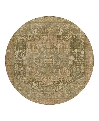 Dalyn Rug Company Solace Washable Sl14 Round Area Rug 8'0 X 8'0 In Green