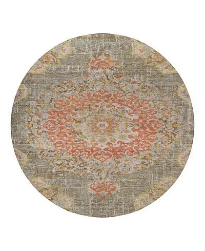 Dalyn Rug Company Tabrook Washable Tb11 Round Area Rug 8'0 X 8'0 In Brown
