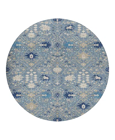 Dalyn Rug Company Tabrook Washable Tb12 Round Area Rug 8'0 X 8'0 In Blue