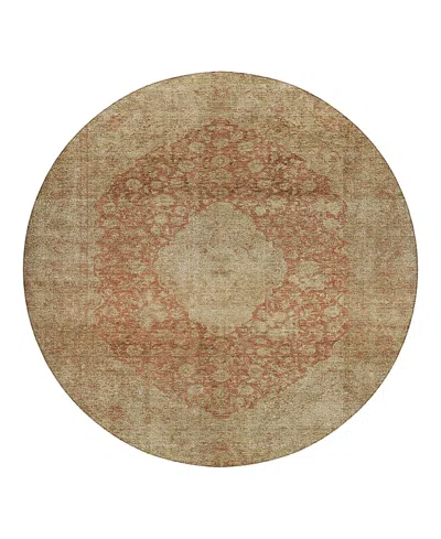 Dalyn Rug Company Tabrook Washable Tb13 Round Area Rug 8'0 X 8'0 In Orange