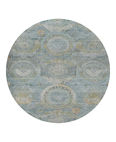 Dalyn Rug Company Tabrook Washable Tb14 Round Area Rug 8'0 X 8'0 In Blue