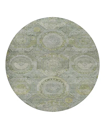 Dalyn Rug Company Tabrook Washable Tb14 Round Area Rug 8'0 X 8'0 In Green