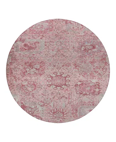 Dalyn Rug Company Tabrook Washable Tb15 Round Area Rug 8'0 X 8'0 In Pink