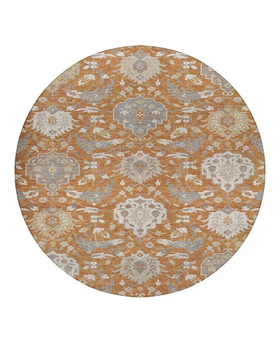 Dalyn Rug Company Tabrook Washable Tb4 Round Area Rug 8'0 X 8'0 In Orange