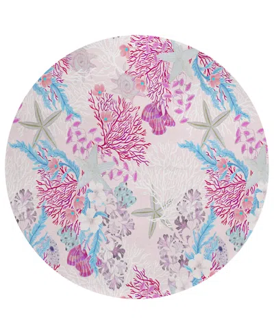 Dalyn Seabreeze Sz1 8'x8' Round Area Rug In Rose