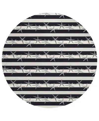 Dalyn Seabreeze Sz12 8'x8' Round Area Rug In Black