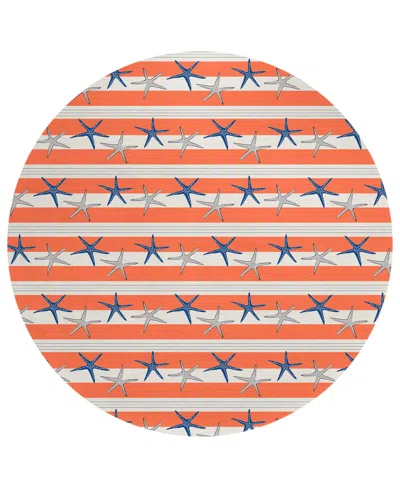 Dalyn Seabreeze Sz12 8'x8' Round Area Rug In Salmon