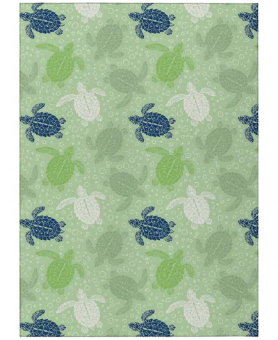 Dalyn Seabreeze Washable Sz13 5'x7'6 Area Rug In Greenblue
