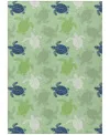 Dalyn Seabreeze Washable Sz13 8'x10' Area Rug In Greenblue
