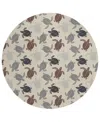 Dalyn Seabreeze Sz13 8'x8' Round Area Rug In Beige