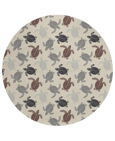 Dalyn Seabreeze Sz13 8'x8' Round Area Rug In Beige