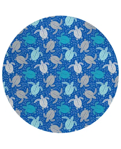 Dalyn Seabreeze Sz13 8'x8' Round Area Rug In Navy