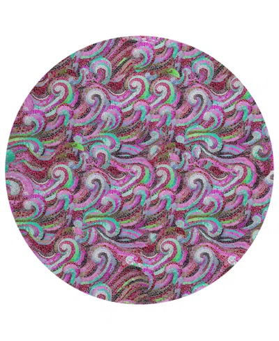 Dalyn Seabreeze Sz14 8'x8' Round Area Rug In Cranberry