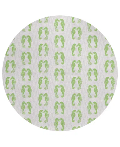 Dalyn Seabreeze Sz15 8'x8' Round Area Rug In Lime