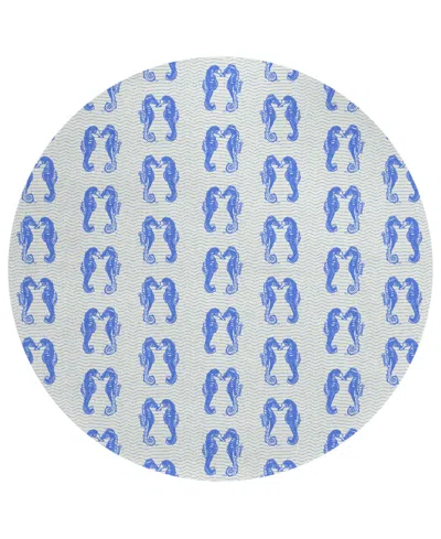 Dalyn Seabreeze Sz15 8'x8' Round Area Rug In Navy