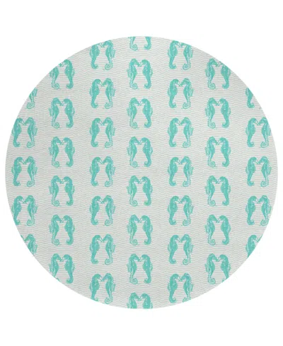 Dalyn Seabreeze Sz15 8'x8' Round Area Rug In Teal