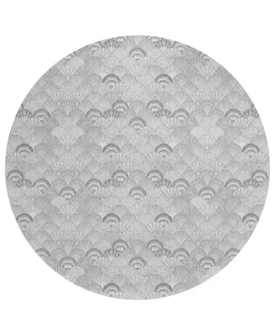 Dalyn Seabreeze Sz2 8'x8' Round Area Rug In Silver