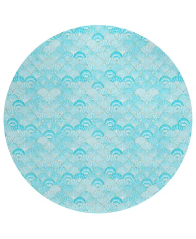 Dalyn Seabreeze Sz2 8'x8' Round Area Rug In Teal
