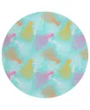 Dalyn Seabreeze Sz3 8'x8' Round Area Rug In Teal