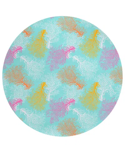 Dalyn Seabreeze Sz3 8'x8' Round Area Rug In Teal