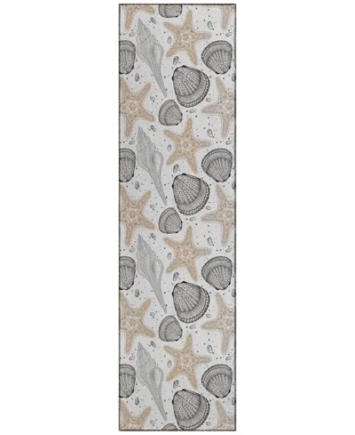 Dalyn Seabreeze Sz4 2'3x7'6 Runner Area Rug In Silver