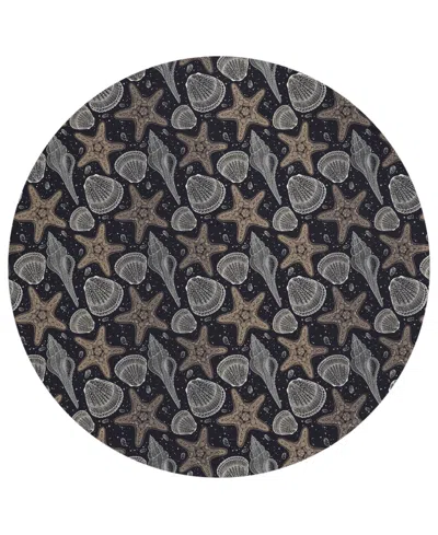 Dalyn Seabreeze Sz4 8'x8' Round Area Rug In Black