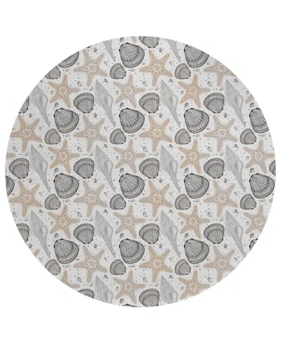 Dalyn Seabreeze Sz4 8'x8' Round Area Rug In Silver