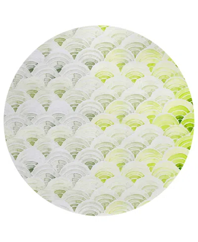 Dalyn Seabreeze Sz5 8'x8' Round Area Rug In Lime