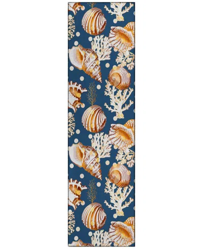 Dalyn Seabreeze Sz6 2'3x7'6 Runner Area Rug In Navy