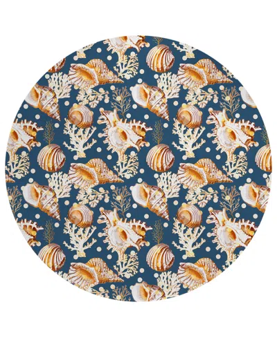 Dalyn Seabreeze Sz6 8'x8' Round Area Rug In Navy