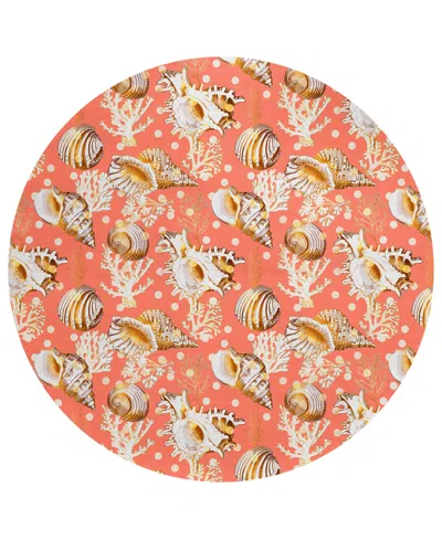 Dalyn Seabreeze Sz6 8'x8' Round Area Rug In Salmon