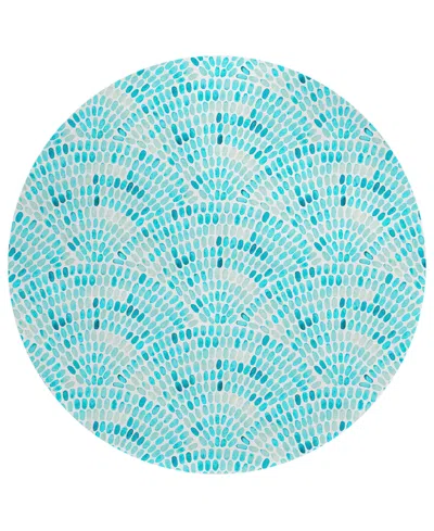Dalyn Seabreeze Sz7 8'x8' Round Area Rug In Teal