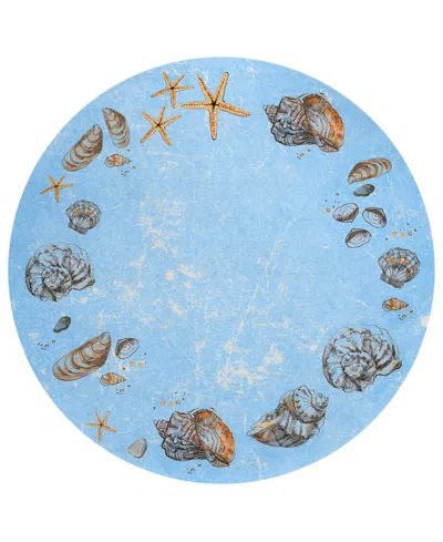 Dalyn Seabreeze Sz9 8'x8' Round Area Rug In Denim