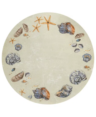 Dalyn Seabreeze Sz9 8'x8' Round Area Rug In Ivory